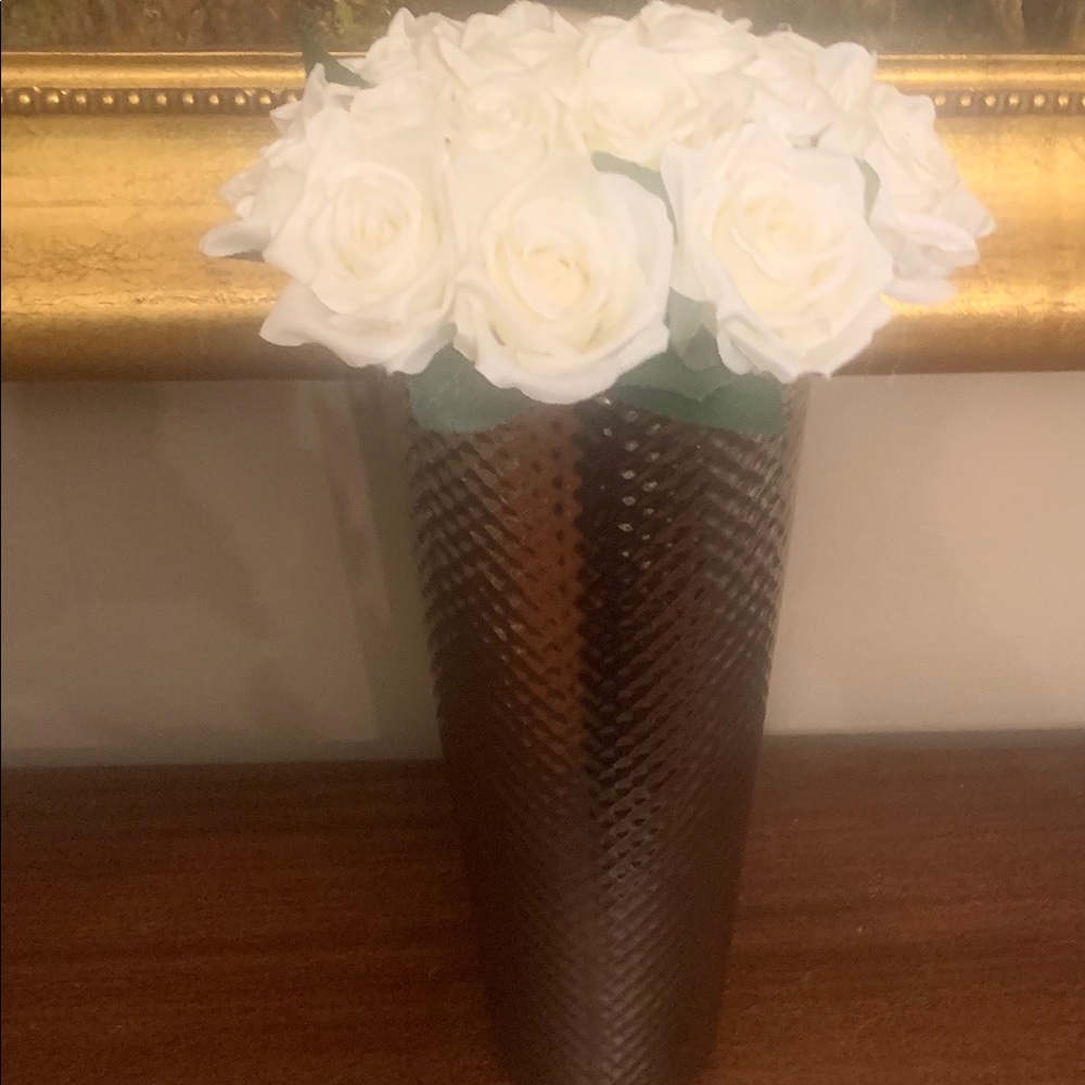 White rose arrangement in a beautiful vase!!!